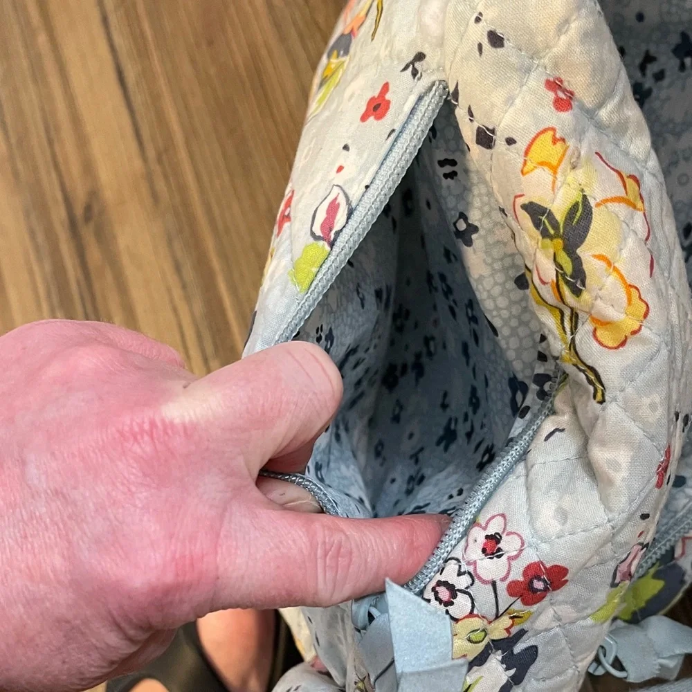 Vera Bradley Floral Sling Bag in Light Blue and Yellow - Picture 7 of 8